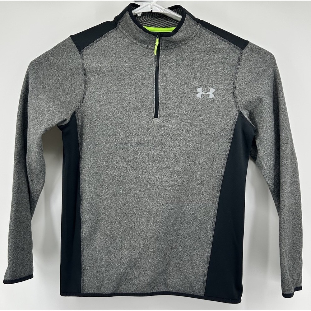 Under Armour Loose Coldgear Quarter Zip Pullover Gray Men's Size Small
